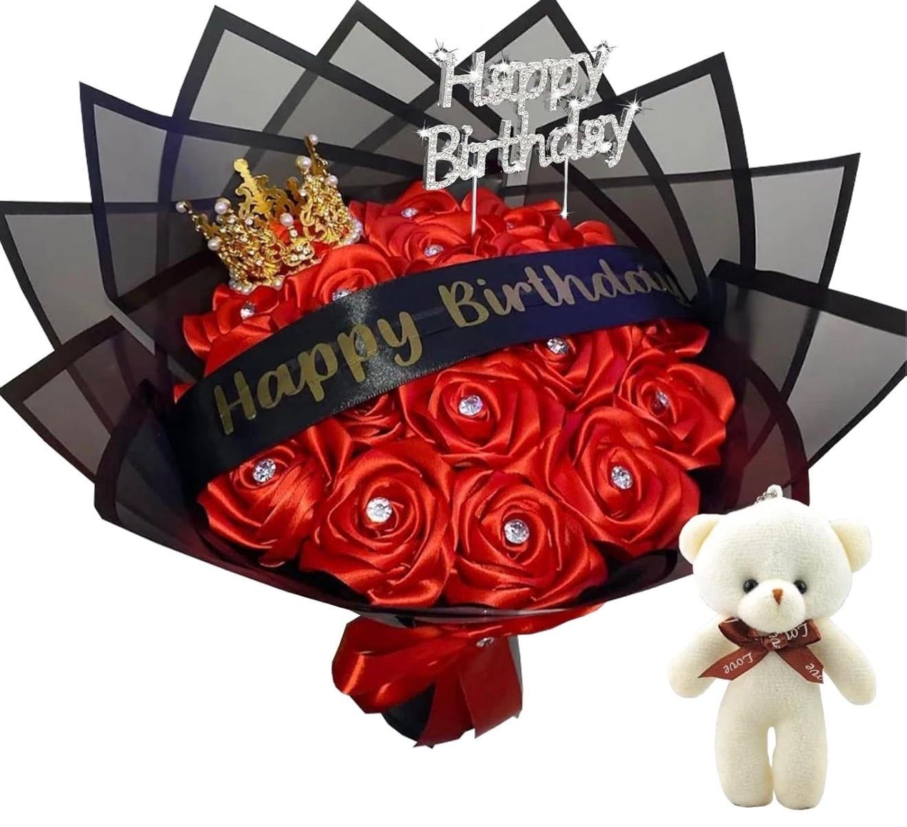 Pink Glitter Roses Bouquet