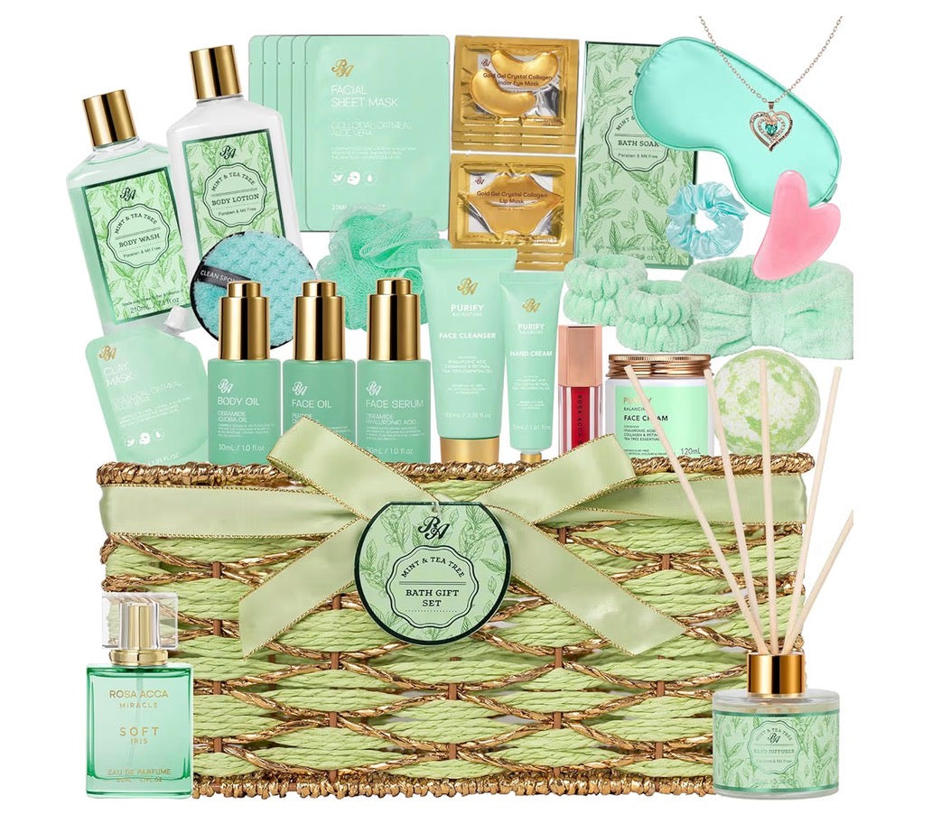 Luxury Rose Cherry Blossom Spa Gift Basket Set,