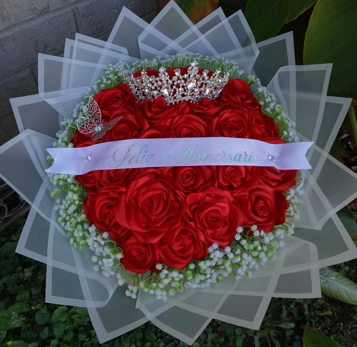 Pink Glitter Roses Bouquet