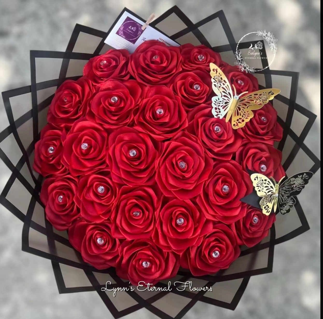 Pink Glitter Roses Bouquet