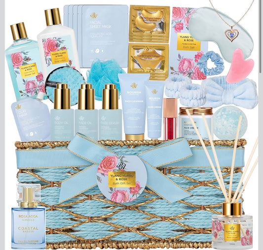 Luxury Rose Cherry Blossom Spa Gift Basket Set,