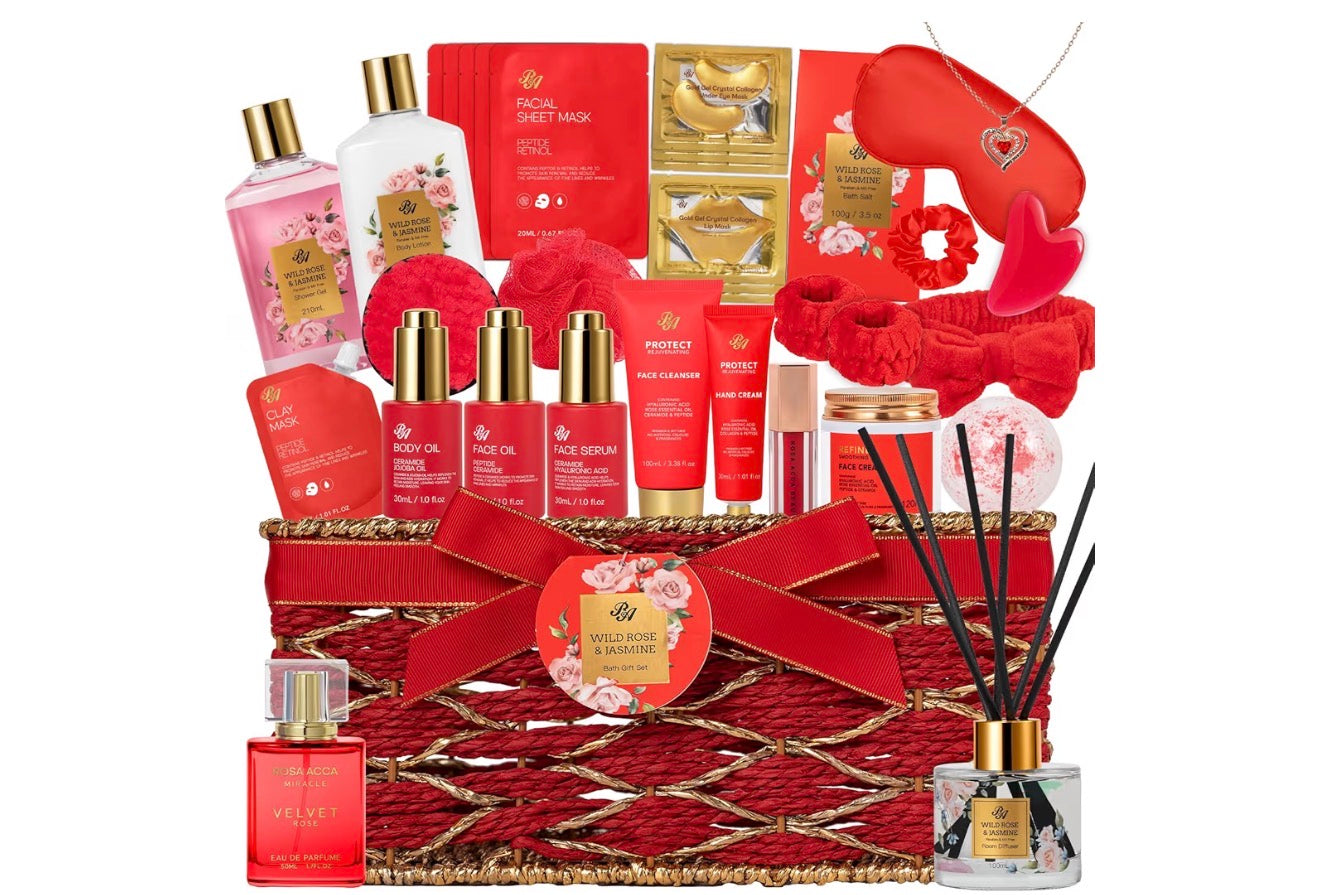 Luxury Rose Cherry Blossom Spa Gift Basket Set,