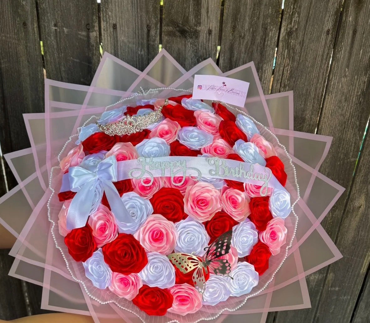 Pink Glitter Roses Bouquet