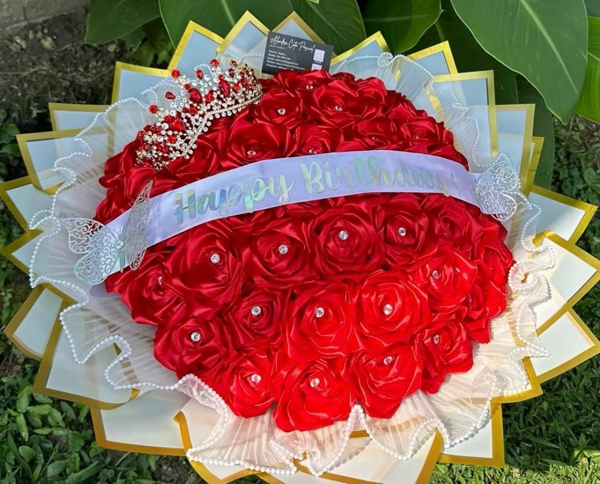 Pink Glitter Roses Bouquet